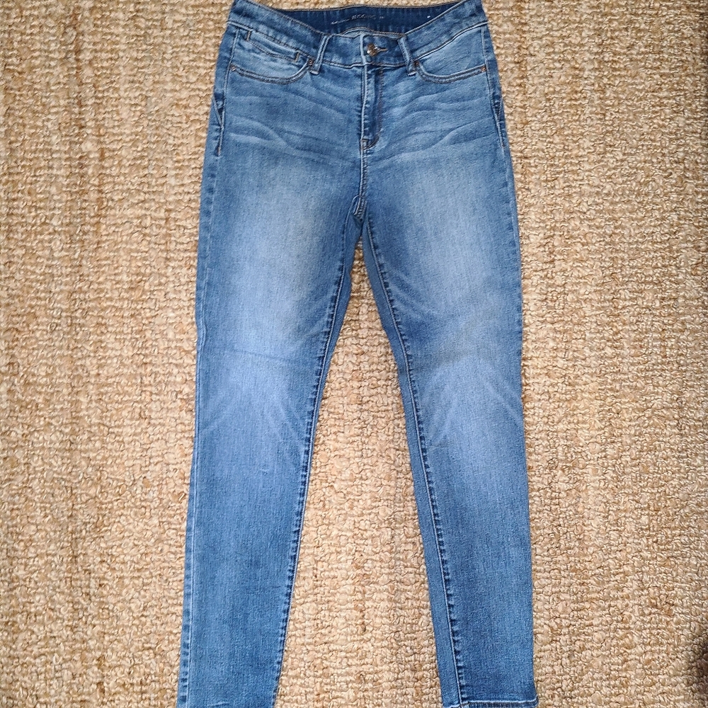 Chico's Women's Jeans, Size 00, Platinum Jegging, worn with no major flaws